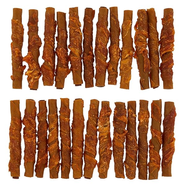 DENTLEY’S GOURMET RAWHIDE STUFFED ROLLS DOG TREATS – SWEET POTATO & CHICKEN 25 ROLLS PER PACK