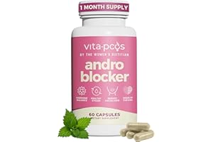 VITA-PCOS AndroBlocker Balance Supplement for Women - Stinging Nettle Capsules with Zinc & Inositol for Unwanted Facial Hair & Healthy Period - Saw Palmetto for Women Energy & Vitality - 60 Capsules