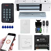 Door Access Control Kit, WiFi Tuya App Remote Control, 1200lb Magnetic Lock | Waterproof Smart Access Keypad with Password, ID &amp; IC Card Access, Tuya App User Management, Doorbell Chime &amp; 2 Remotes