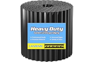 Corrugated Metal Garden Edging, 12" x20ft Landscape Edges Border for Lawn, Flower Bed (Black)