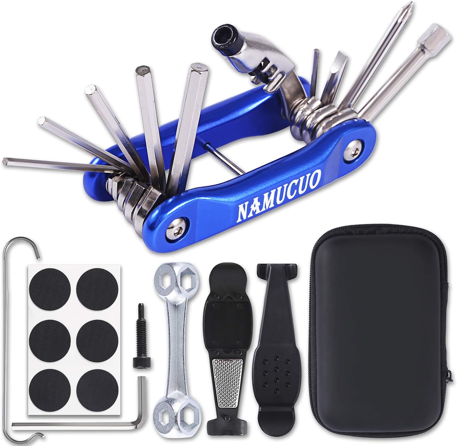 YBEKI Bike Repair Tool Kit - Bicycle Tool Set with Multi-Function Bike Tool, Chain Tool Bike Tire Tool and Bone Wrench, Portable Tool Bag. 6 Month Warranty