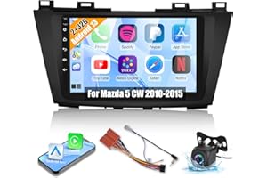 NHOPEEW Android 13 Car Stereo Radio for Mazda 5 CW 2010-2015 - [2+32G] 9 Inch HD Touch Screen DSP Audio - Wireless Carplay & Android Auto, WiFi, GPS, Mirror Link, FM/RDS, SWC + AHD Backup Camera