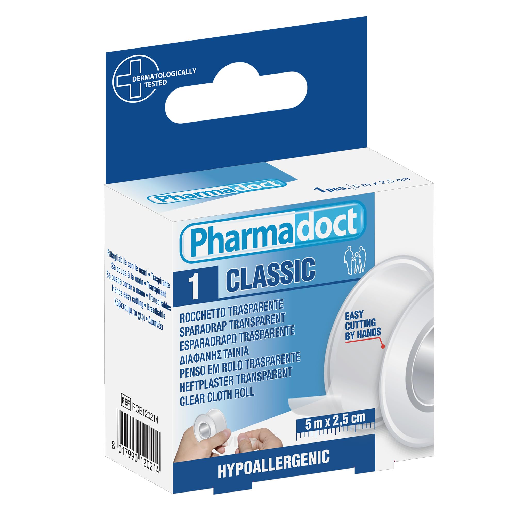 Pharmadoct Cloth Roll, 5 m x 2.5 cm - 12 pcs