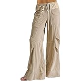 FASHIONSPARK Womens Baggy Sweatpants Casual Wide Leg Pants Patchwork Loose Lounge Pants Fall Outfits with Pockets