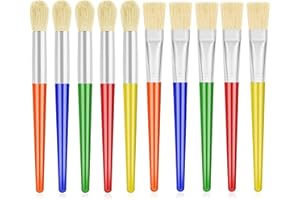 Lgqsunfa Paint Brushes for Kids,10 Pcs Round and Flat Toddler Paint Brush for Preschool Children Painting Party Supplies,Wash