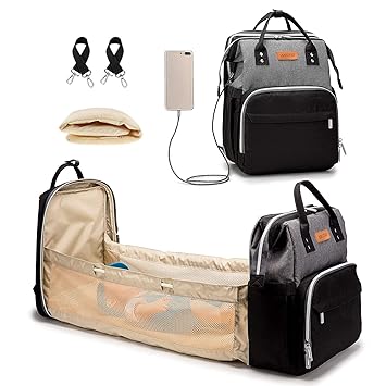 diaper bag with built in changing station
