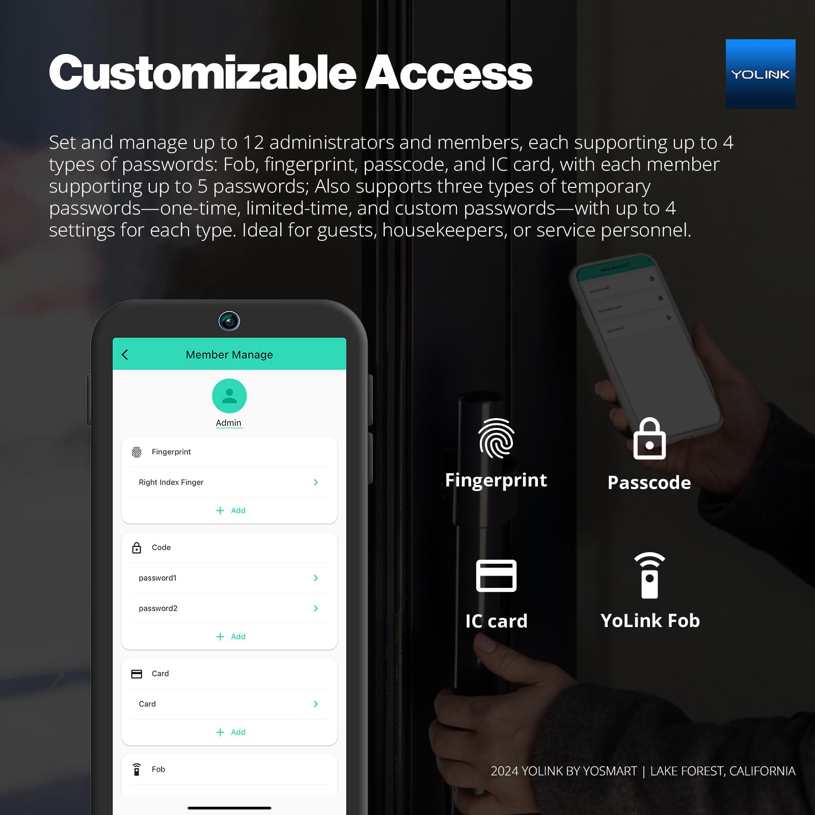 YoLink Smart Lever Lock, Smart Handle Lock, Door