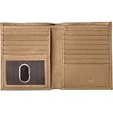 Juzar Tapal Euro Wallet RFID Blocking Genuine Leather Slim Wallet for Men Hipster Card Holder with ID Window Tan