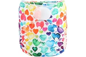 SIGZAGOR Baby Pocket Cloth Diaper Nappy Hook and Loop (Multicolor Hearts)