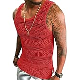 Syktkmx Mens See Through Vest Crewneck Sleeveless Tank Tops Muscle Sexy Mesh Shirts