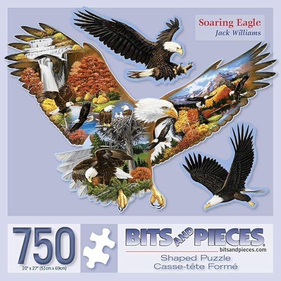 Bits and Pieces 750 Shaped Piece Jigsaw Puzzle for Adults 20"X27" Soaring Eagle