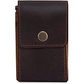 CestAntiQ Leather Foraging Pouch - Collapsible Bushcraft Bag for Hiking - Water Resistant Outdoor Treasure Pouch Brown