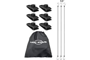 LuckyStraps Car Cover Gust Straps with Heavy Duty Clips, UV-Resistant Car Cover Wind Protector, Protect Your Car Cover from Blowing Off in High Winds, Fit for All Cars from 4.2 FT to 8.8 FT in Width