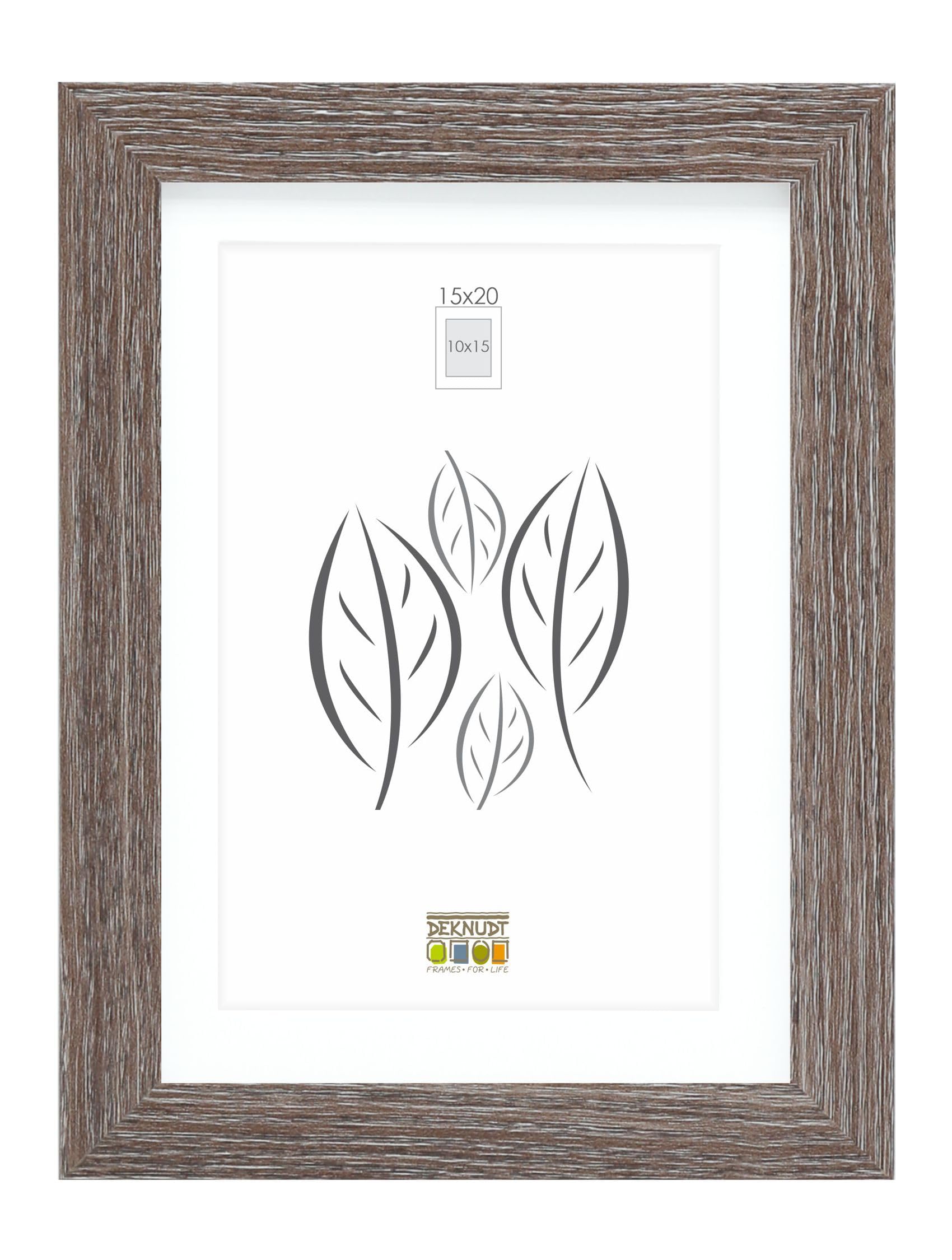 Deknudt Frames S66KH3P1_15.0x20.0 Photo Frames, Wood, Grey, 15 x 20 cm, 10 x 15 cm