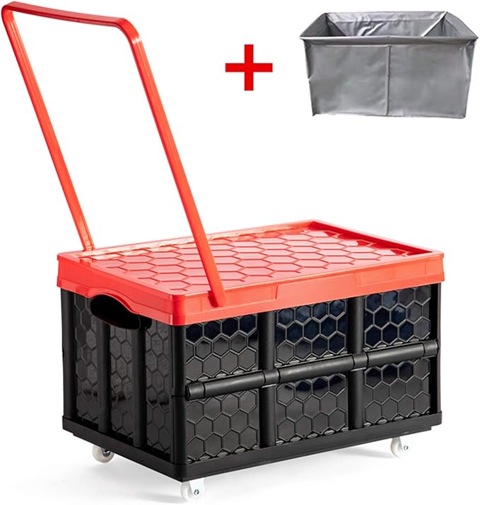 ZQ&QY Plastic Foldable Storage Box,Portable Stackable Storage Basket