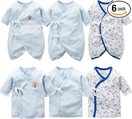 Amazon 新生児肌着 6枚組 赤ちゃん コンビ肌着 短肌着 綿100