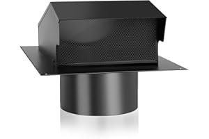 QNEMAEI 10 Inch Roof Vent Cap with Wind Damper and Mesh to Provide Flow of Fresh Air and Keep Critters Out,10 Inch Roof Exhaust Vent, Black