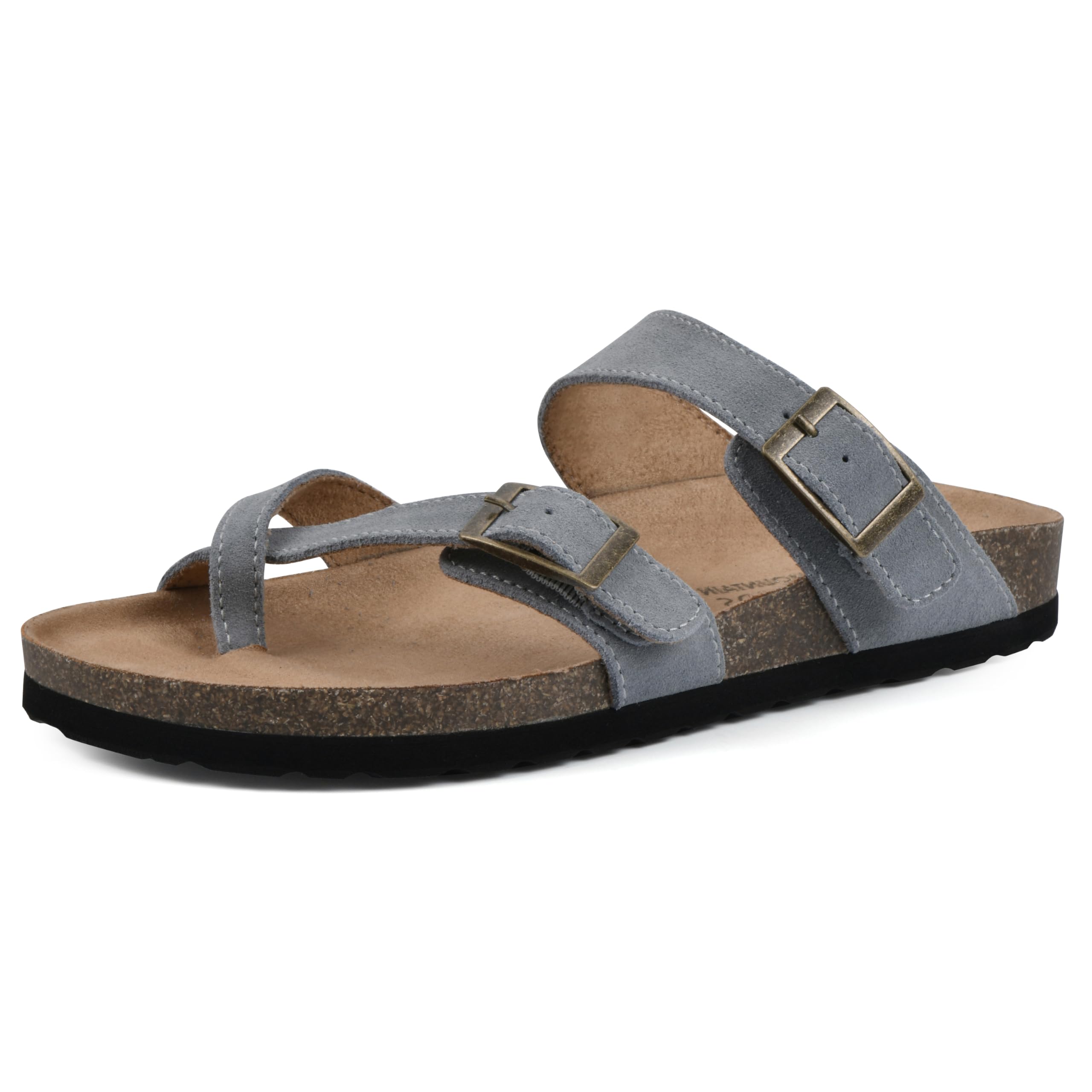 WHITE MOUNTAIN Women's Gracie Signature Comfort Molded Strappy Footbed Sandal, Blue Raspberry/Suede, 8 M Image WHITE MOUNTAIN Women's Gracie Signature Comfort Molded Strappy Footbed Sandal, Blue Raspberry/Suede, 8 M Image