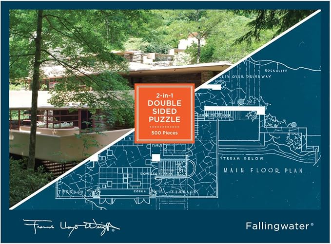 Amazon Com Frank Lloyd Wright Fallingwater 2 Sided 500 Piece