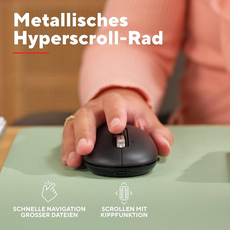 Seron Wiederaufladbare Kabellose Maus Ultraschnelles Scrollrad