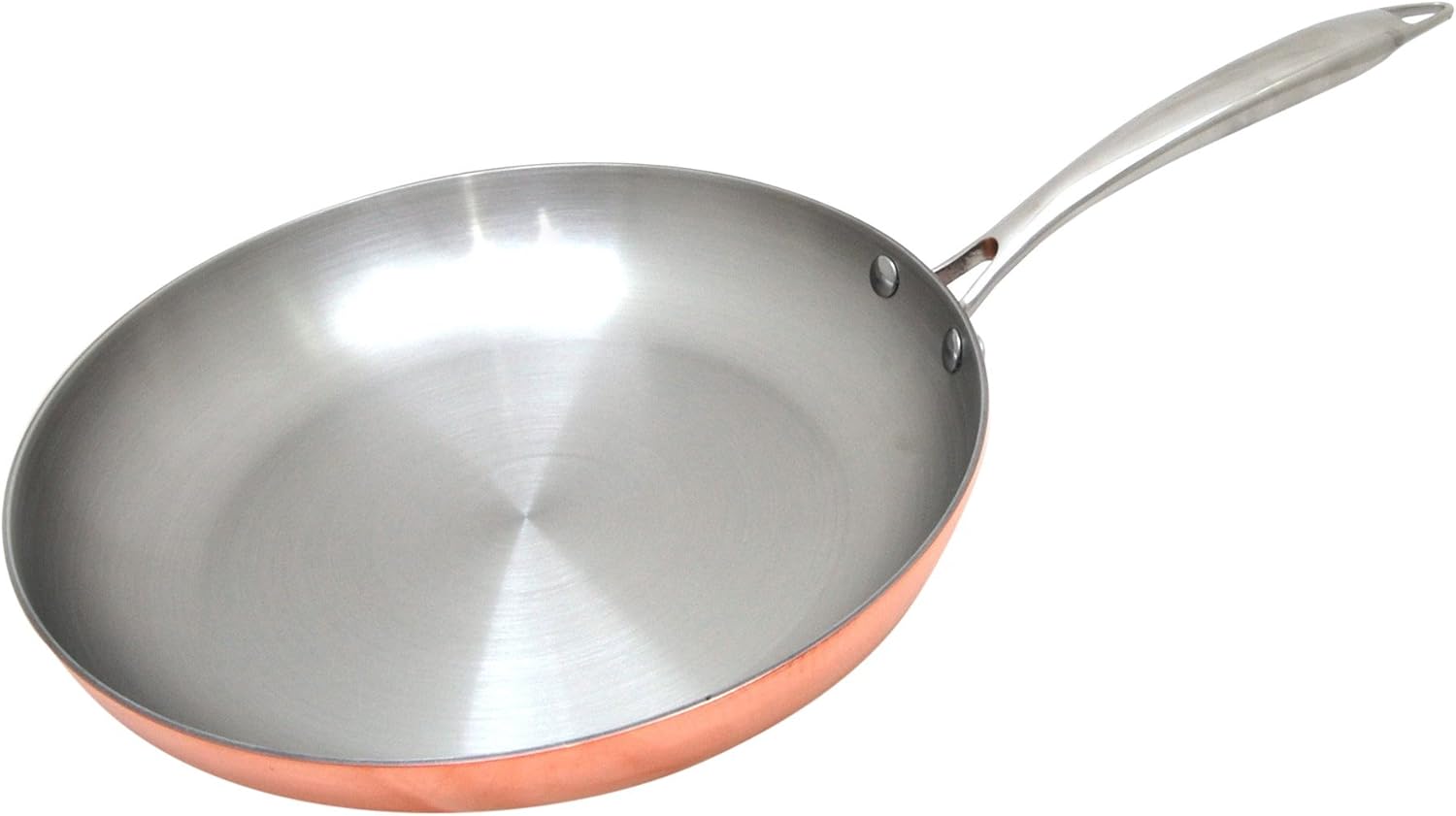 3.5mm thick Kila Chef 11" Tri-Ply Copper Bottom Frying Pan (0.5mm copper): Kitchen & Dining