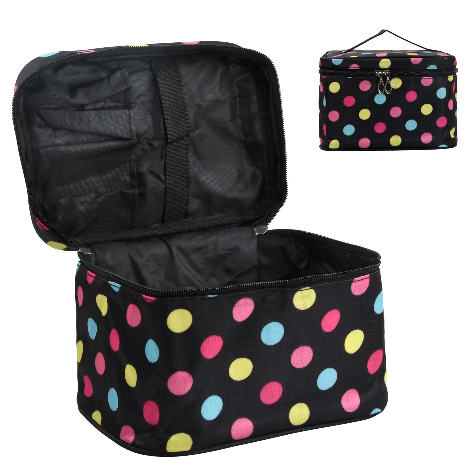 Focenat Makeup Bag Portable, Waterproof Travel Cosmetic Bag for Women, Large Capacity Makeup Organiser Bag, Travel Makeup Case,Cosmetic Cases Makeup Storage Bag, Toiletry Bags for Women Girls (B)