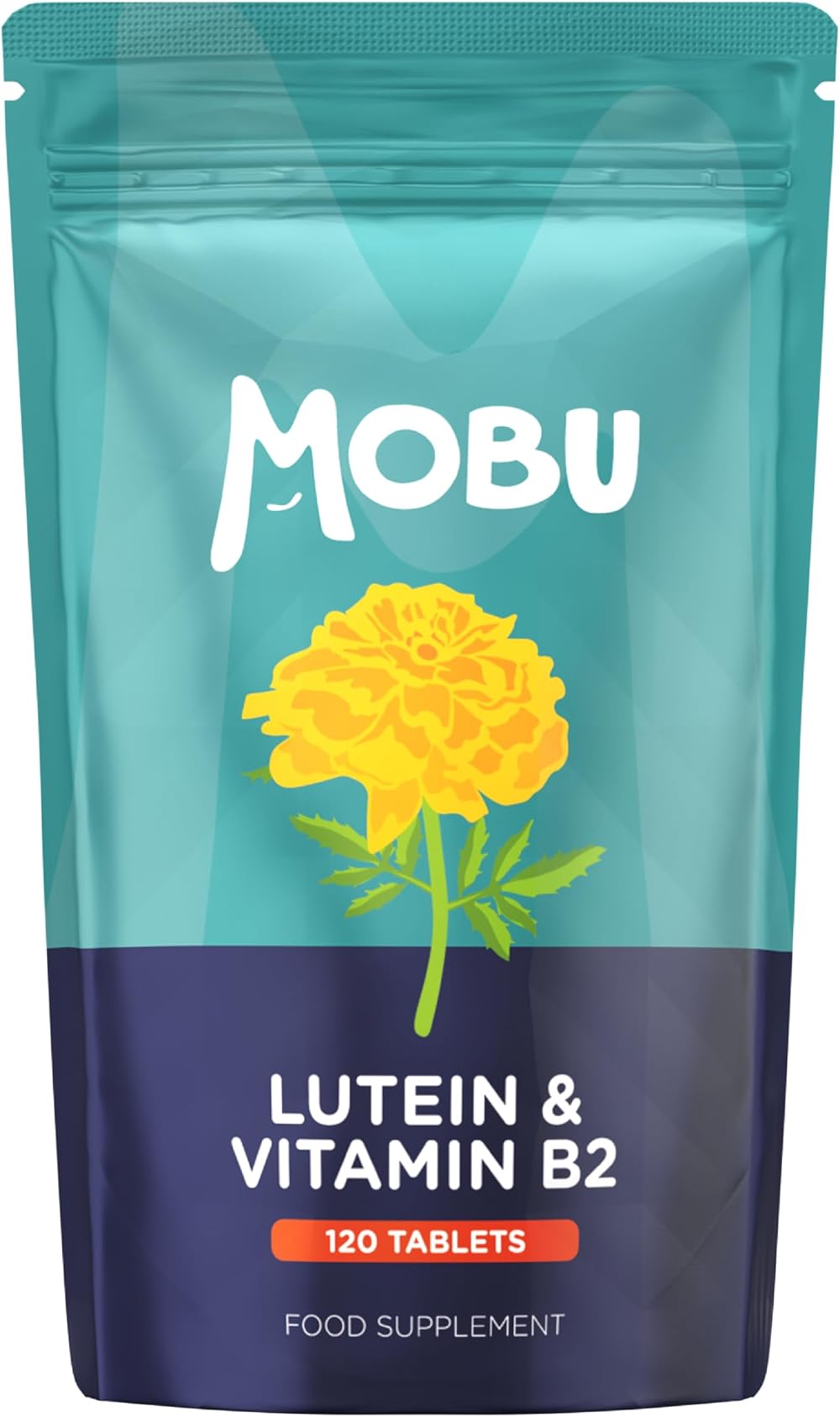 MOBU Lutein 50mg and Vitamin B2 120 Tablets Vision Support Vegan GMP