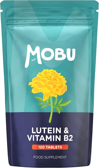 MOBU Lutein 50mg and Vitamin B2 120 Tablets Vision Support Vegan GMP