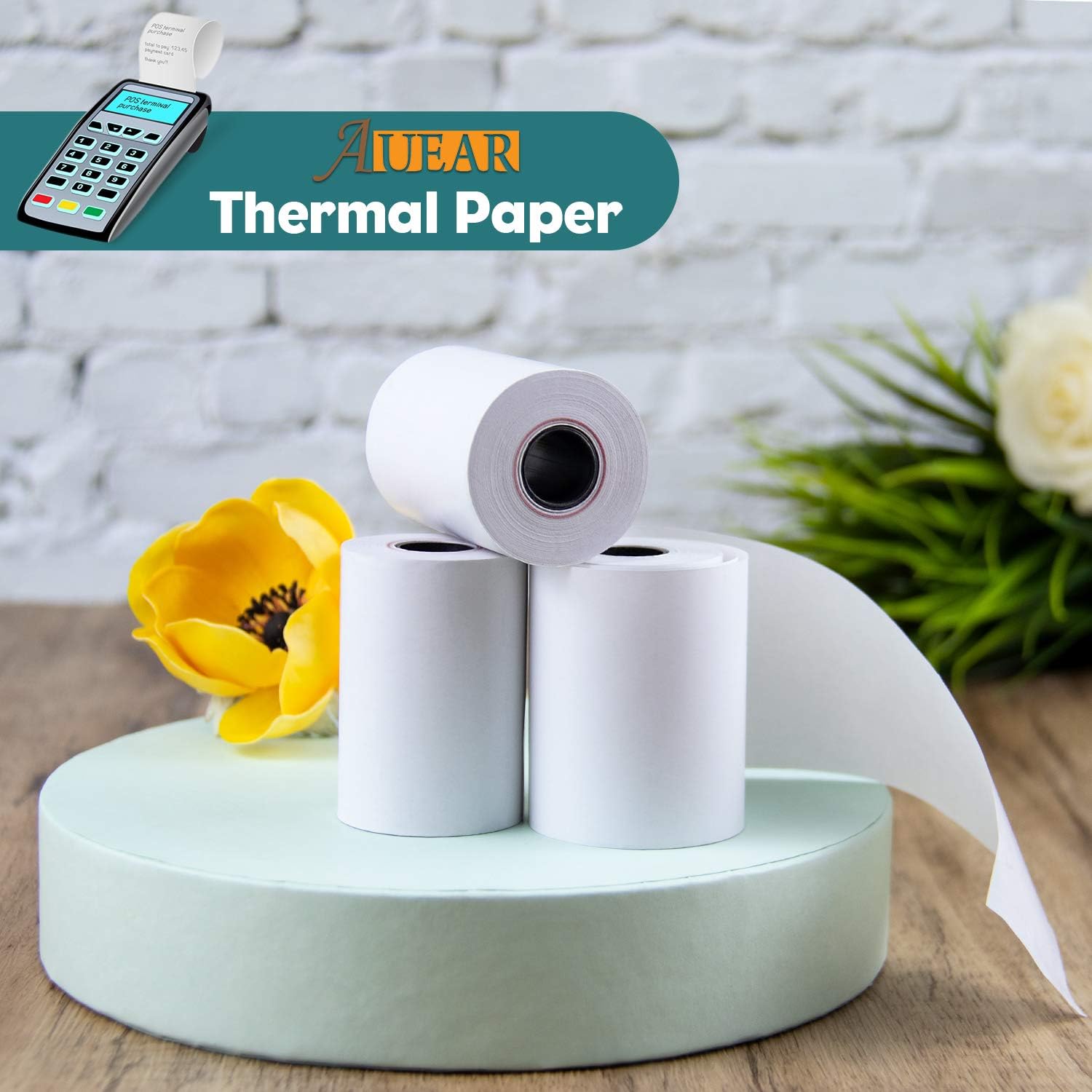 AUEAR, Thermal Cash Register POS Paper Rolls, 2 1/4" x 50' - BPA Free (50 Pack): Home & Kitchen