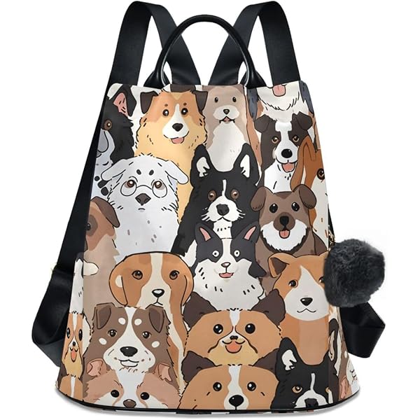 8951 Cute Dog Prints Puppy Animal Backpack Purse Anti Theft Fashion Back Animal Paw Cute Pet Dog Puppy Print Anti-theft Travel Bag  main image 2