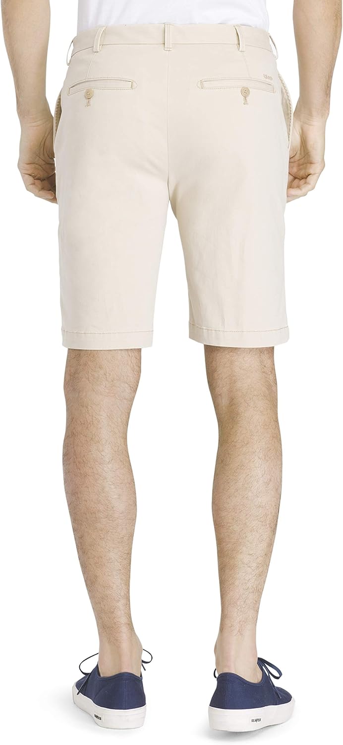 IZOD Men's Saltwater 9.5" Flat Front Chino Short at  Men’s Clothing store