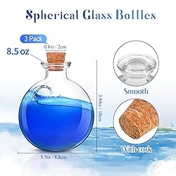 Tessco for you 3 Pcs Halloween Potion Bottles Glass
