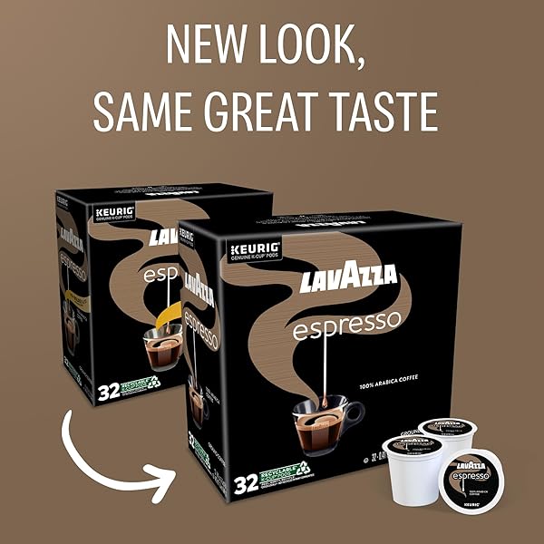 LAVAZZA ESPRESSO, SINGLE-SERVE KEURIG K-CUP PODS, MEDIUM ROAST COFFEE, 32-COUNT BOX