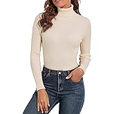 PrettyGuide Women's Ribbed Turtleneck Long Sleeve Sweater Tops