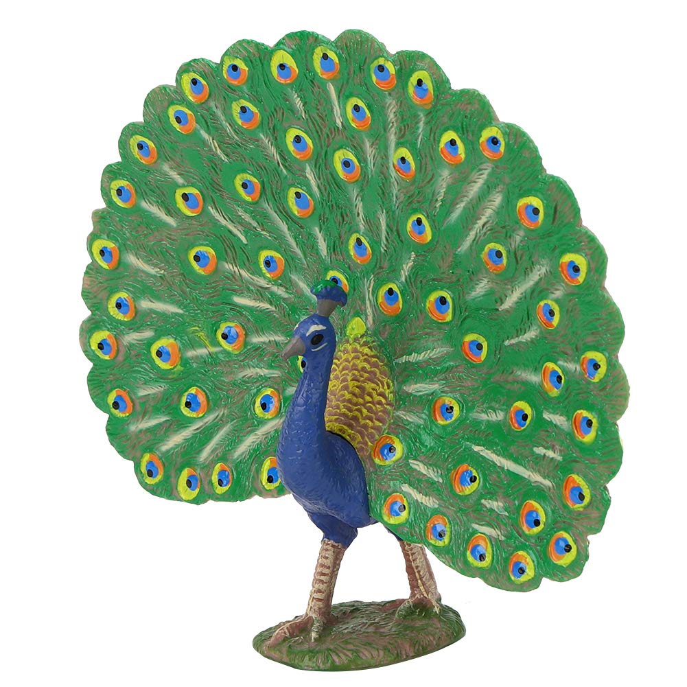KIMISS Peacock Model Highly, Home Office Decoration Ornament Peacock Ornament Toy Simulation Peacocks Plastic Toys Children ToyPeacock