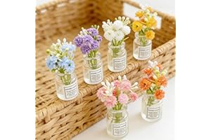 6 Pack Luminous Mini Resin Flower Vase, Glow-in-the-Dark Resin Ornament Creative Car Dashboard & Desktop Decor Micro Landscap