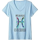 Womens Horoscope Star Sign Astronomy Zodiac Sign Pisces V-Neck T-Shirt