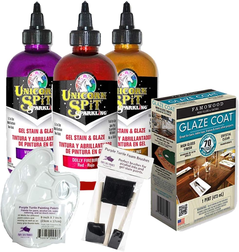 Unicorn SPiT Gel Stain & Glaze Paint in One Bundle with