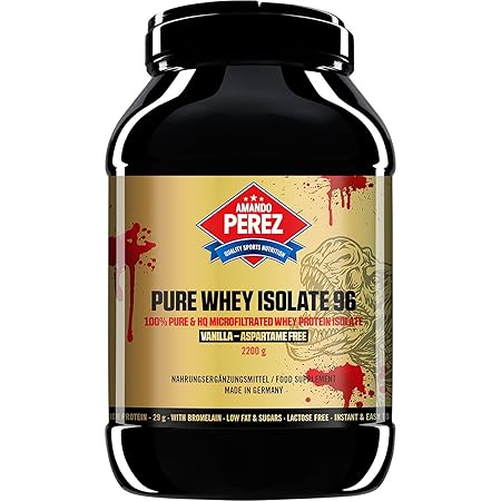 Pure Whey Protein Isolate 96-100% mikrofiltriert Whey Protein - 2200 g (Vanille)