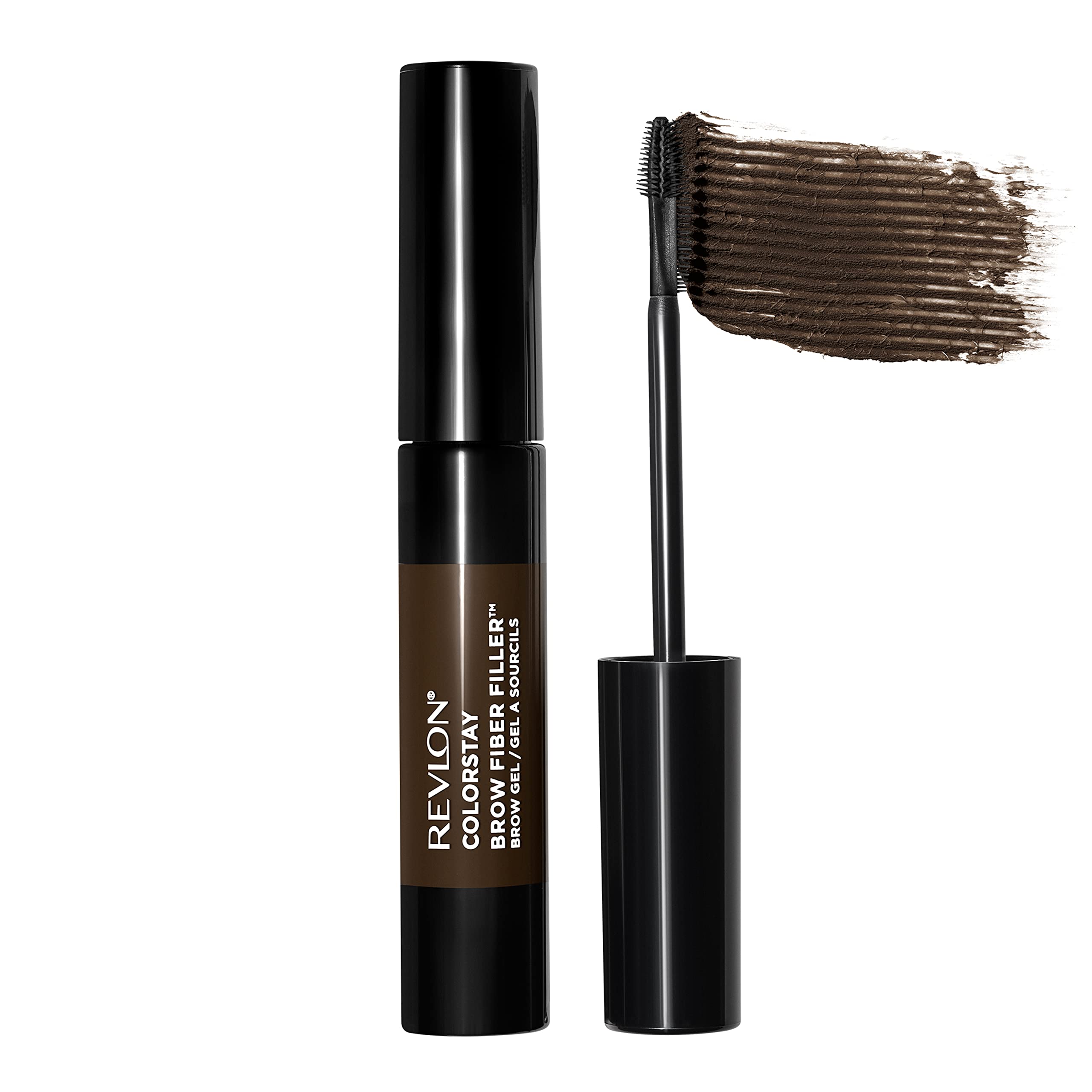 Revlon ColorStay Brow Fiber Filler, Longwearing & Volumising Waterproof Eyebrow Gel, 305 Dark Brown