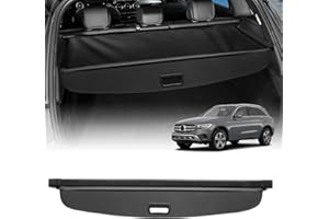 Powerty Cargo Cover for 2016-2021 2022 Mercedes-Benz GLC GLC250 GLC300 GLC350 GLC43 AMG Accessories Trunk Cover Retractable Trunk Shielding Shade Cargo Luggage Cover Black (Not Fit GLC Coupe Series)