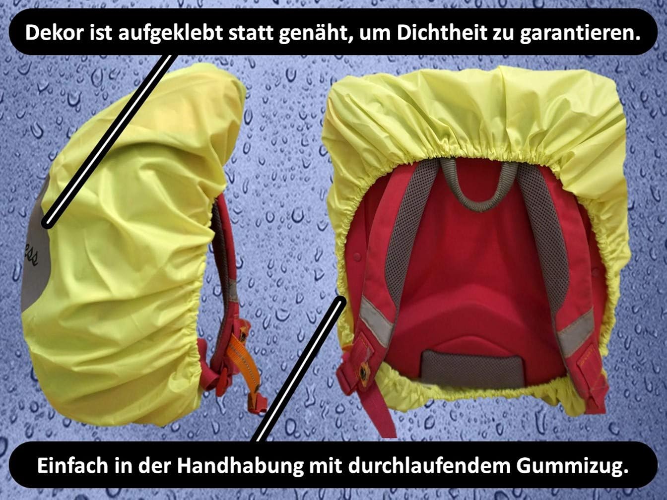 EANAGO Premium School Bag Backpack Rain Cover Seamless 100% Waterproof with Safety Reflective Image Sun, Yellow - Image 4