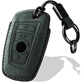 XMZAIMY for BMW Key Fob Cover with Keychain Fit for BMW 1 2 3 4 5 6 7 X1 X3 X4 M2 M3 M4 M5 M6 Series GT3 Smart Keys Case Protector Suede (Green, Style B)
