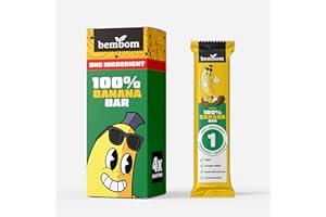 BemBom Banana Fruit Bars – 4 Pack | 100% Natural Real Banana | One Ingredient Only | No Sugar Added | Vegan | Healthy Snack f
