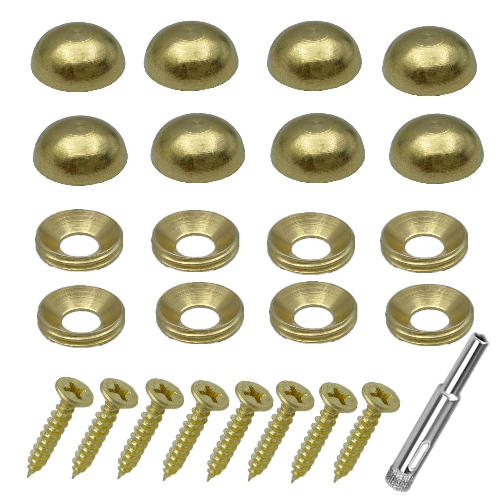 Photo 1 of 8Pcs Pure Brass Decorative Screw with Caps used as Mirror Screw,Metal Wall Art Decor,Upholstery Tacks,Thumb Tacks for Wall Hangings,Fast Cap,Wood Handcrafted,Fasteners Hardware (3/5", 15mm gold brass)