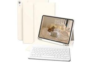 KenKe Case with Keyboard for iPad Air 11 inch M3/M2 (2025/2024) iPad Air 5th/4th Generation 10.9 inch, Soft TPU Back with Pen