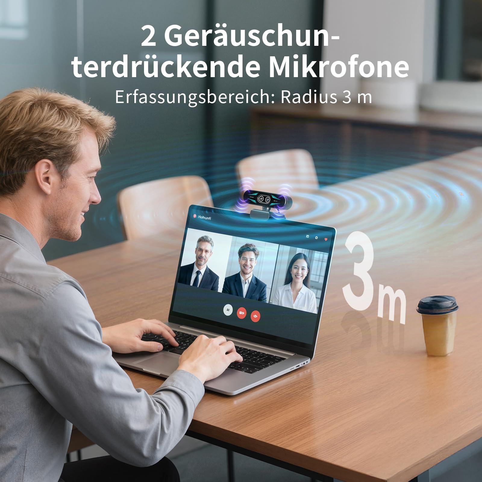 EMEET C60E Dual-Kamera-4K-Webcam für Streaming, Weitwinkel- und Teleobjektiv, bis zu 11-facher Hybrid-Zoom & PDAF-Autofokus, Fernbedienung, RGB-Beleuchtung, 2 Mikrofone, ideal für Livestreaming 5