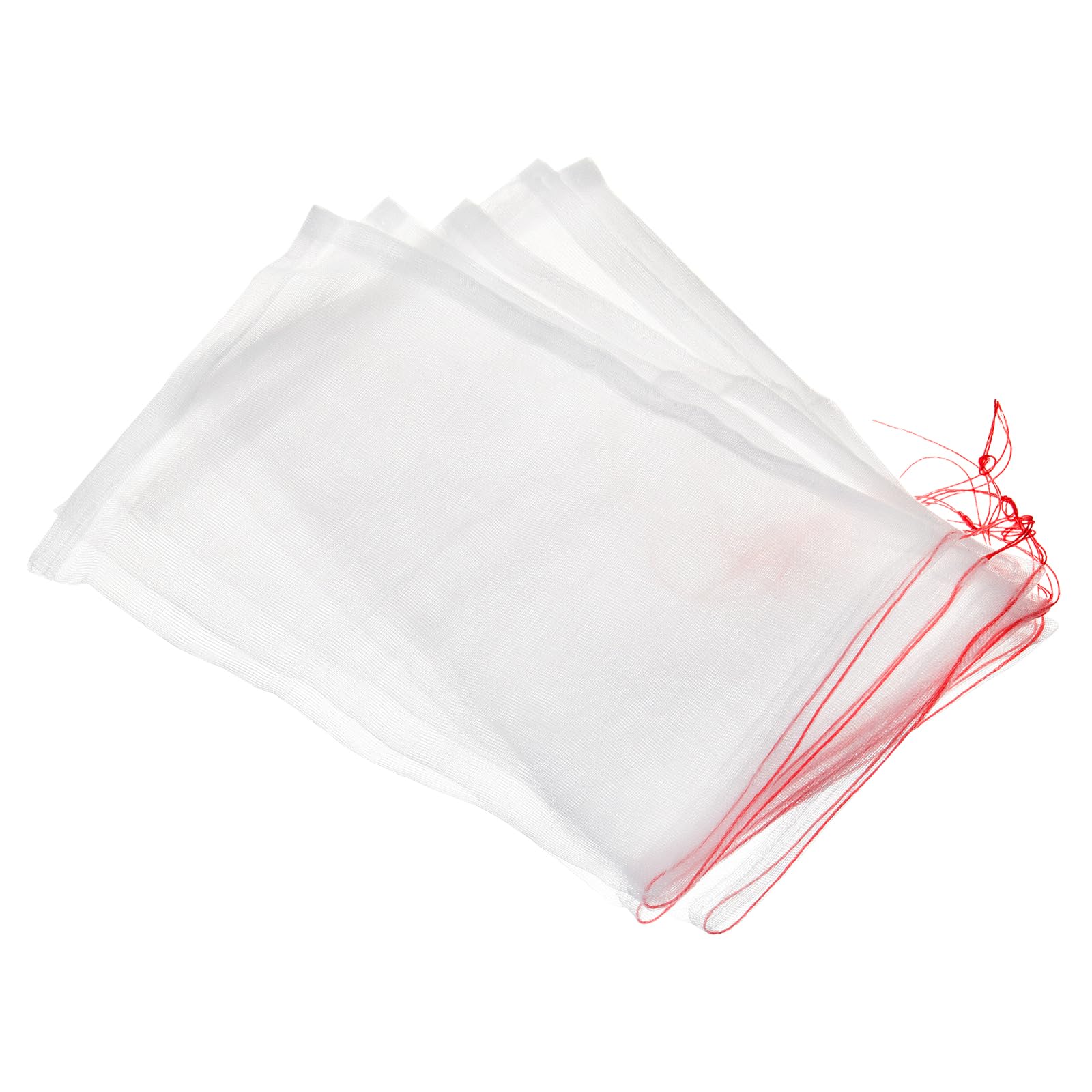 PATIKIL Aquarium Filter Media Bags 60x40cm 10 Pack Fish Tank Mesh Bags with Drawstrings White