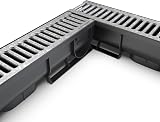 Vodaland EASY 1 Slim Plastic Channel Drain Kit with Galvanised Grating 5 Pack view 3