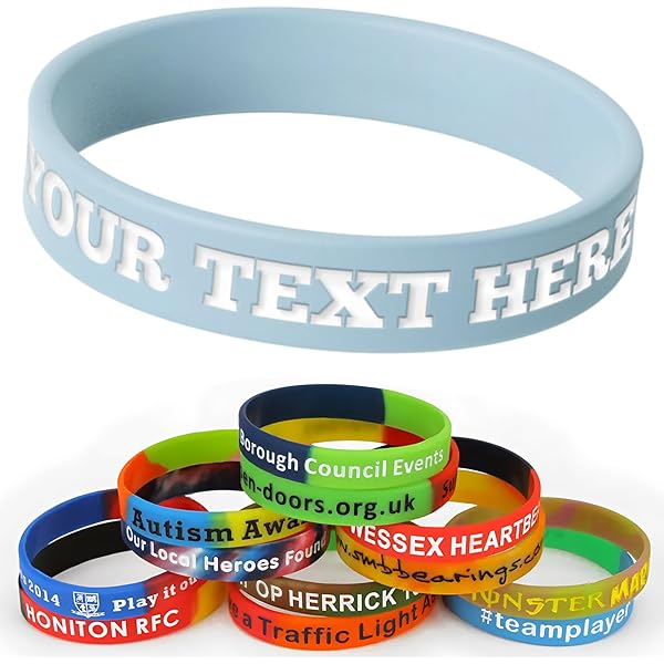Custom Rubber Bracelets Bulk - Personalized Silicone Wristbands With Text & Logos For Events, Promotions & Support